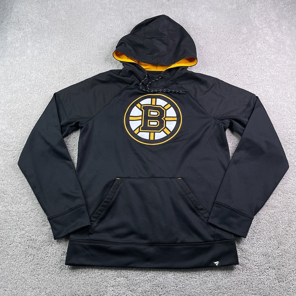 Boston Bruins‎ Hoodie Mens Medium Black Fanatics Pullover Fleece Sweatshirt